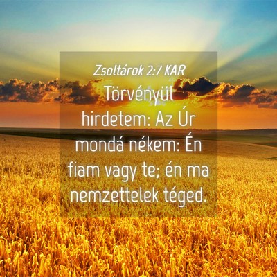 Picture 04 - Zsoltárok 2:7 KAR - Törvényül hirdetem: Az Úr mondá nékem: Én - Bible Verse Picture