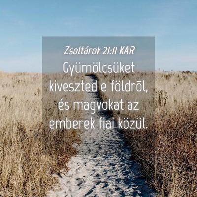 Picture 04 - Zsoltárok 21:11 KAR - Gyümölcsüket kiveszted e földrõl, és - Bible Verse Picture