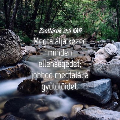 Picture 04 - Zsoltárok 21:9 KAR - Megtalálja kezed minden ellenségedet; jobbod - Bible Verse Picture