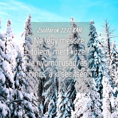 Picture 04 - Zsoltárok 22:12 KAR - Ne légy messze tõlem, mert közel a - Bible Verse Picture