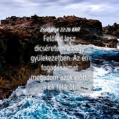 Picture 04 - Zsoltárok 22:26 KAR - Felõled lesz dicséretem a nagy gyülekezetben. - Bible Verse Picture