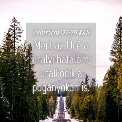 Picture 04 - Zsoltárok 22:29 KAR - Mert az Úré a királyi hatalom, uralkodik a - Bible Verse Picture