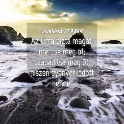 Picture 04 - Zsoltárok 22:9 KAR - Az Úrra bízta magát, mentse meg õt; - Bible Verse Picture