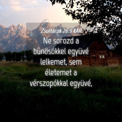 Picture 04 - Zsoltárok 26:9 KAR - Ne sorozd a bûnösökkel együvé lelkemet, sem - Bible Verse Picture