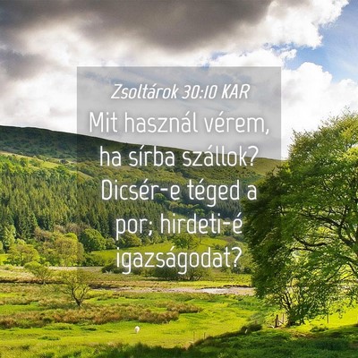 Picture 04 - Zsoltárok 30:10 KAR - Mit használ vérem, ha sírba szállok? - Bible Verse Picture