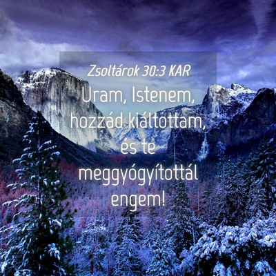 Picture 04 - Zsoltárok 30:3 KAR - Uram, Istenem, hozzád kiáltottam, és te - Bible Verse Picture