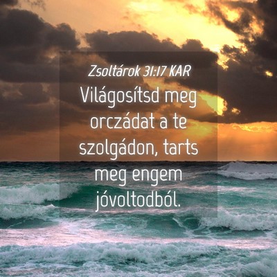 Picture 04 - Zsoltárok 31:17 KAR - Világosítsd meg orczádat a te szolgádon, - Bible Verse Picture