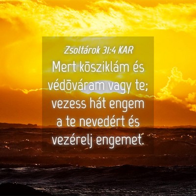 Picture 04 - Zsoltárok 31:4 KAR - Mert kõsziklám és védõváram vagy te; vezess - Bible Verse Picture