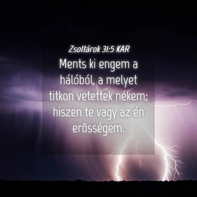 Picture 04 - Zsoltárok 31:5 KAR - Ments ki engem a hálóból, a melyet titkon - Bible Verse Picture