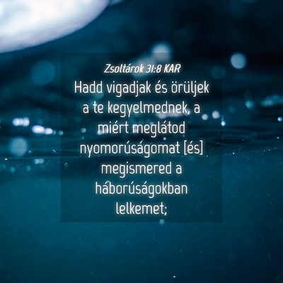 Picture 04 - Zsoltárok 31:8 KAR - Hadd vigadjak és örüljek a te kegyelmednek, a - Bible Verse Picture