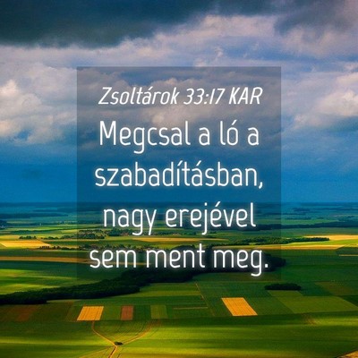 Picture 04 - Zsoltárok 33:17 KAR - Megcsal a ló a szabadításban, nagy erejével - Bible Verse Picture