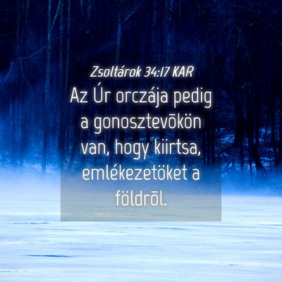 Picture 04 - Zsoltárok 34:17 KAR - Az Úr orczája pedig a gonosztevõkön van, hogy - Bible Verse Picture