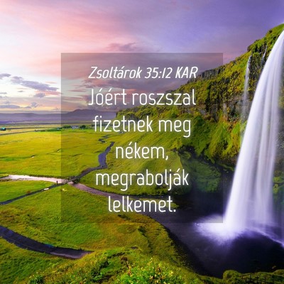Picture 04 - Zsoltárok 35:12 KAR - Jóért roszszal fizetnek meg nékem, - Bible Verse Picture