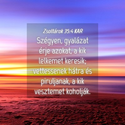 Picture 04 - Zsoltárok 35:4 KAR - Szégyen, gyalázat érje azokat, a kik lelkemet - Bible Verse Picture