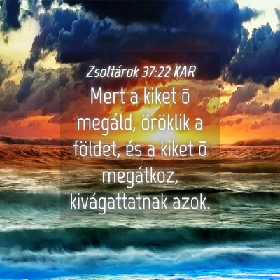 Picture 04 - Zsoltárok 37:22 KAR - Mert a kiket õ megáld, öröklik a földet, és - Bible Verse Picture