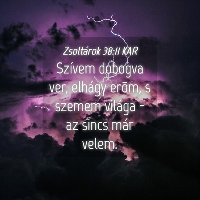 Picture 04 - Zsoltárok 38:11 KAR - Szívem dobogva ver, elhágy erõm, s szemem - Bible Verse Picture