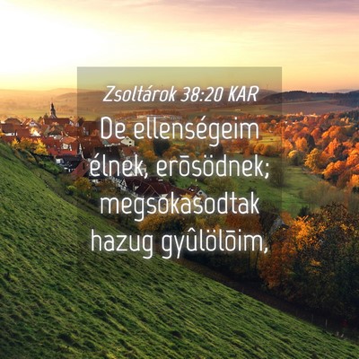 Picture 04 - Zsoltárok 38:20 KAR - De ellenségeim élnek, erõsödnek; - Bible Verse Picture