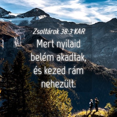 Picture 04 - Zsoltárok 38:3 KAR - Mert nyilaid belém akadtak, és kezed rám - Bible Verse Picture