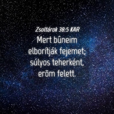 Picture 04 - Zsoltárok 38:5 KAR - Mert bûneim elborítják fejemet; súlyos - Bible Verse Picture