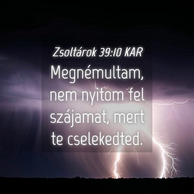 Picture 04 - Zsoltárok 39:10 KAR - Megnémultam, nem nyitom fel szájamat, mert te - Bible Verse Picture