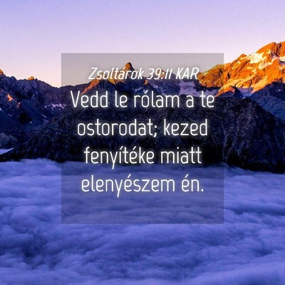 Picture 04 - Zsoltárok 39:11 KAR - Vedd le rólam a te ostorodat; kezed fenyítéke - Bible Verse Picture