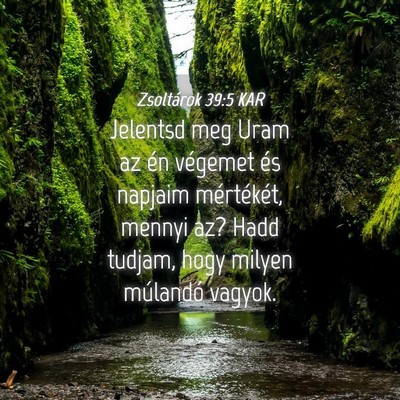 Picture 04 - Zsoltárok 39:5 KAR - Jelentsd meg Uram az én végemet és napjaim - Bible Verse Picture