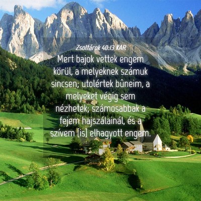 Picture 04 - Zsoltárok 40:13 KAR - Mert bajok vettek engem körül, a melyeknek - Bible Verse Picture