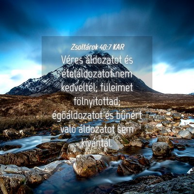 Picture 04 - Zsoltárok 40:7 KAR - Véres áldozatot és ételáldozatot nem - Bible Verse Picture