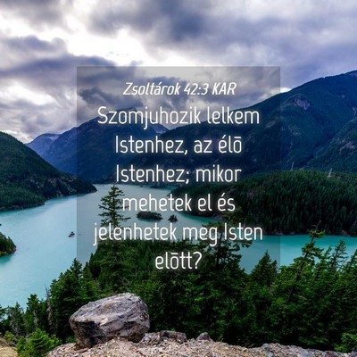Picture 04 - Zsoltárok 42:3 KAR - Szomjuhozik lelkem Istenhez, az élõ Istenhez; - Bible Verse Picture