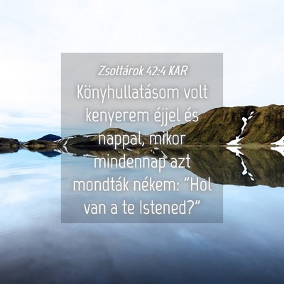 Picture 04 - Zsoltárok 42:4 KAR - Könyhullatásom volt kenyerem éjjel és nappal, - Bible Verse Picture