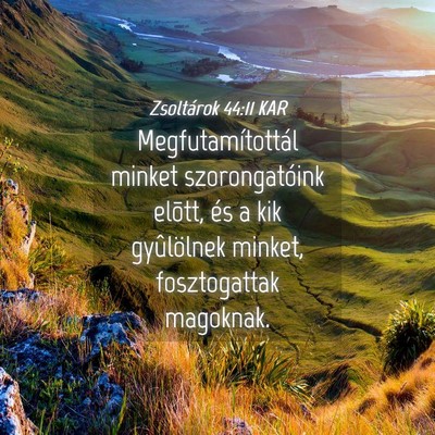 Picture 04 - Zsoltárok 44:11 KAR - Megfutamítottál minket szorongatóink elõtt, - Bible Verse Picture