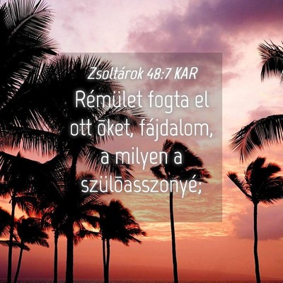 Picture 04 - Zsoltárok 48:7 KAR - Rémület fogta el ott õket, fájdalom, a milyen - Bible Verse Picture