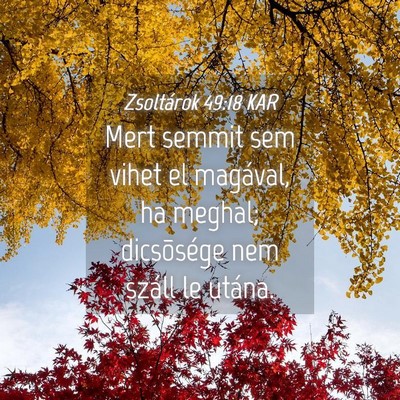 Picture 04 - Zsoltárok 49:18 KAR - Mert semmit sem vihet el magával, ha meghal; - Bible Verse Picture