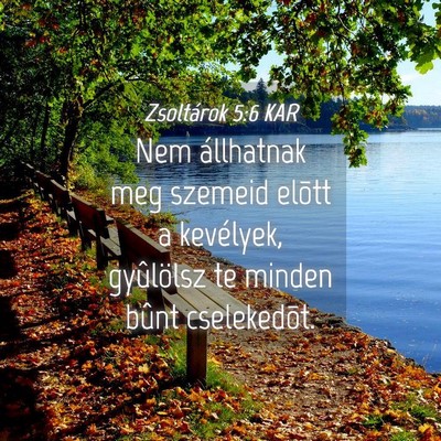 Picture 04 - Zsoltárok 5:6 KAR - Nem állhatnak meg szemeid elõtt a kevélyek, - Bible Verse Picture