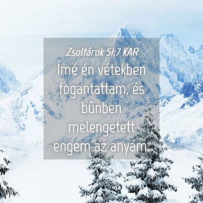 Picture 04 - Zsoltárok 51:7 KAR - Ímé én vétekben fogantattam, és bûnben - Bible Verse Picture