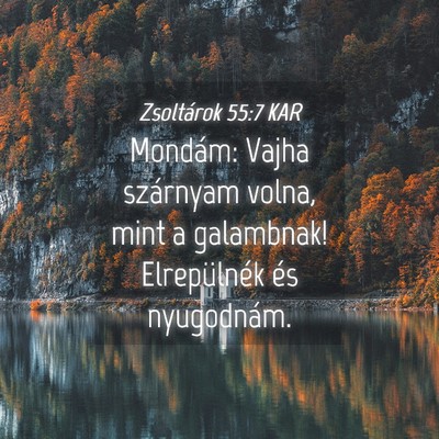 Picture 04 - Zsoltárok 55:7 KAR - Mondám: Vajha szárnyam volna, mint a galambnak! - Bible Verse Picture