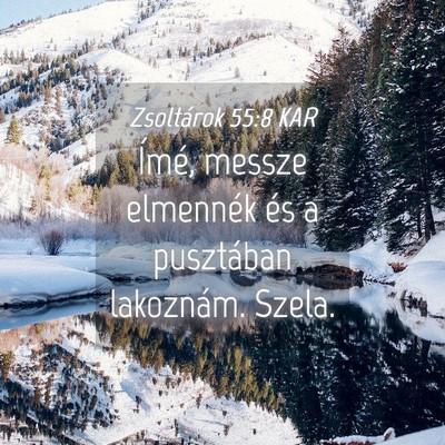 Picture 04 - Zsoltárok 55:8 KAR - Ímé, messze elmennék és a pusztában - Bible Verse Picture