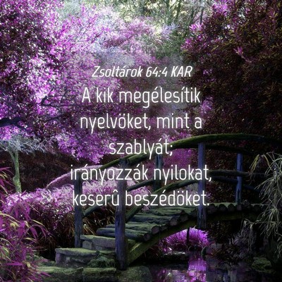 Picture 04 - Zsoltárok 64:4 KAR - A kik megélesítik nyelvöket, mint a szablyát; - Bible Verse Picture