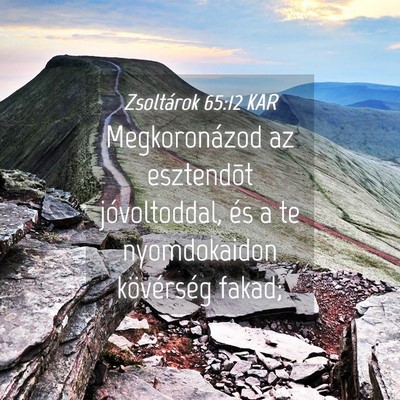 Picture 04 - Zsoltárok 65:12 KAR - Megkoronázod az esztendõt jóvoltoddal, és a - Bible Verse Picture