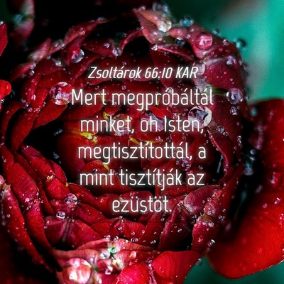 Picture 04 - Zsoltárok 66:10 KAR - Mert megpróbáltál minket, oh Isten, - Bible Verse Picture