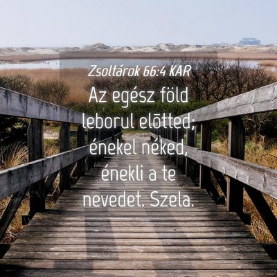 Picture 04 - Zsoltárok 66:4 KAR - Az egész föld leborul elõtted; énekel néked, - Bible Verse Picture