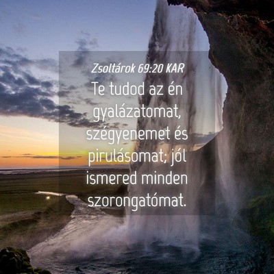 Picture 04 - Zsoltárok 69:20 KAR - Te tudod az én gyalázatomat, szégyenemet és - Bible Verse Picture