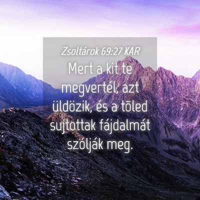 Picture 04 - Zsoltárok 69:27 KAR - Mert a kit te megvertél, azt üldözik, és a - Bible Verse Picture