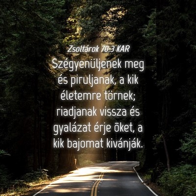 Picture 04 - Zsoltárok 70:3 KAR - Szégyenüljenek meg és piruljanak, a kik - Bible Verse Picture