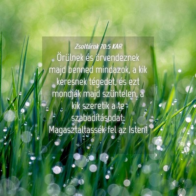 Picture 04 - Zsoltárok 70:5 KAR - Örülnek és örvendeznek majd benned mindazok, - Bible Verse Picture