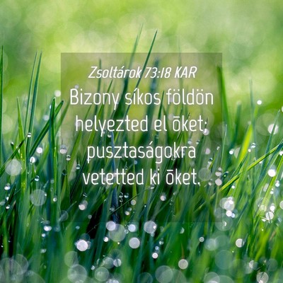 Picture 04 - Zsoltárok 73:18 KAR - Bizony síkos földön helyezted el õket; - Bible Verse Picture