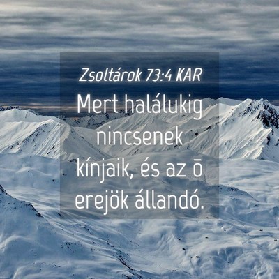 Picture 04 - Zsoltárok 73:4 KAR - Mert halálukig nincsenek kínjaik, és az õ - Bible Verse Picture