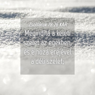 Picture 04 - Zsoltárok 78:26 KAR - Megindítá a keleti szelet az egekben, és - Bible Verse Picture