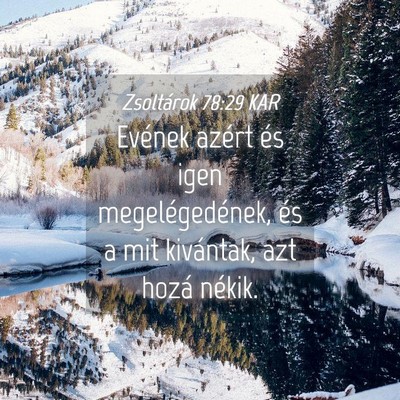 Picture 04 - Zsoltárok 78:29 KAR - Evének azért és igen megelégedének, és a - Bible Verse Picture
