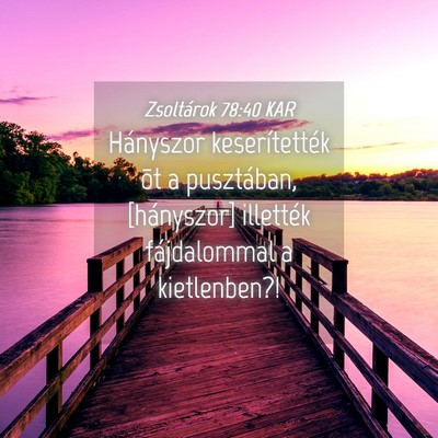 Picture 04 - Zsoltárok 78:40 KAR - Hányszor keserítették õt a pusztában, - Bible Verse Picture